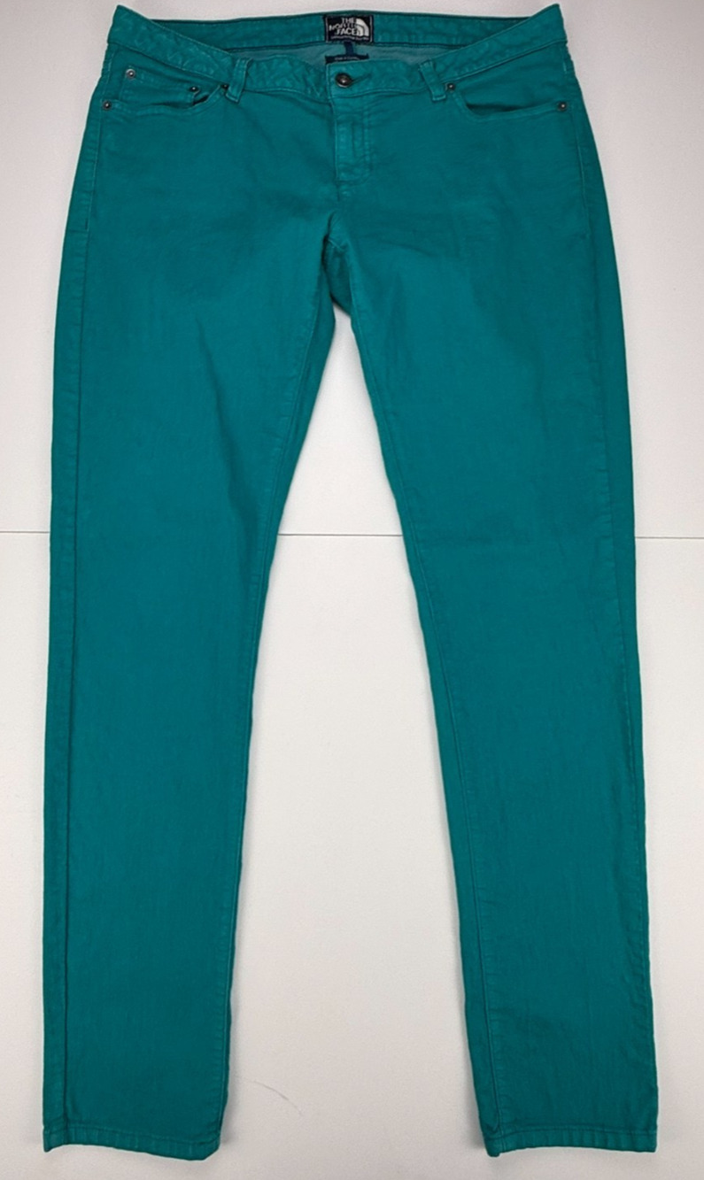 The North Face Valencia Pants Women 14 Teal Turquoise Skinny Stretch A8K9